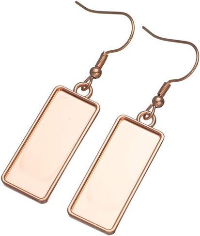 SHUNAE 20pcs Gold Rose Pink Plated 10x25mm Cabochon Earrings Blank Base Settings Earring Bezel Trays for DIY Jewelry Making (Gold Pattern B) in Saudi Arabia
