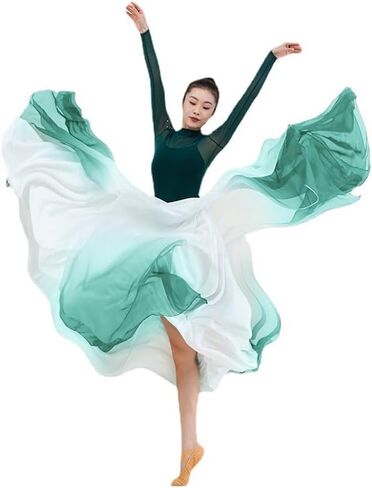 Women's 720 Fairy Lyric Dance Skirt Gradient Chiffon Swing Skirt Ballet Modern Dance Skirt in Saudi Arabia
