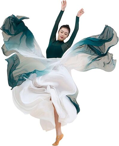 Women's 720 Fairy Lyric Dance Skirt Gradient Chiffon Swing Skirt Ballet Modern Dance Skirt in Saudi Arabia