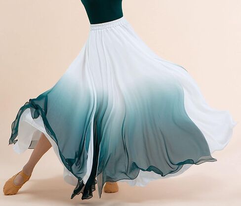 Women's 720 Fairy Lyric Dance Skirt Gradient Chiffon Swing Skirt Ballet Modern Dance Skirt in Saudi Arabia
