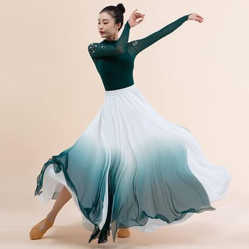 Women's 720 Fairy Lyric Dance Skirt Gradient Chiffon Swing Skirt Ballet Modern Dance Skirt in Saudi Arabia