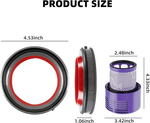 Dust Bin Top Fixed Sealing Ring Compatible with V10 SV12 Replacement for Dyson Dirt Cup/Dustbin Seal Ring Accessories with V10 SV12 Filters in Kuwait