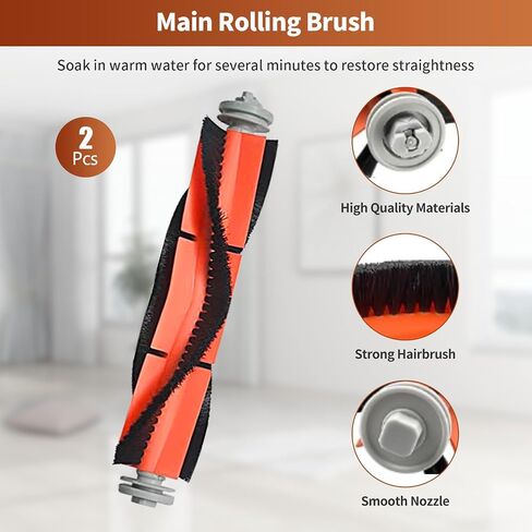 19 Packs Replacement Parts for Dreametech D10 Plus RLS3D Robot Vacuum Cleaner, 1 Main Roller Brush, 6 Side Brushes, 4 Hepa Filters, 4 Mop Pads, 4 Dust Bags Accessories Kit in Saudi Arabia