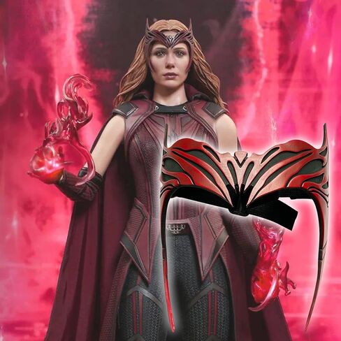 خوذة الساحرة القرمزية تاج تأثيري 2021 البرامج التلفزيونية WandaVision واندا ماكسيموف عقال قناع هالوين زي الملحقات in Kuwait