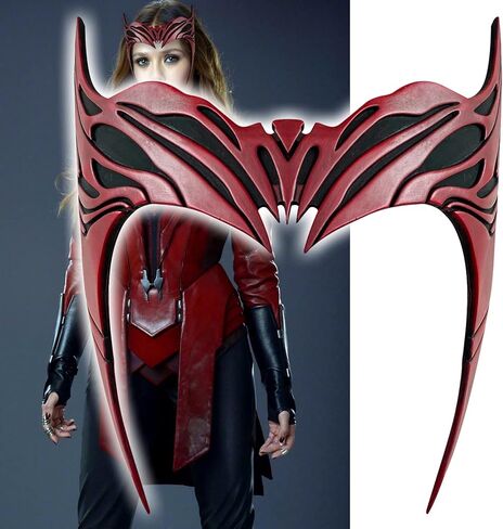 خوذة الساحرة القرمزية تاج تأثيري 2021 البرامج التلفزيونية WandaVision واندا ماكسيموف عقال قناع هالوين زي الملحقات in Kuwait