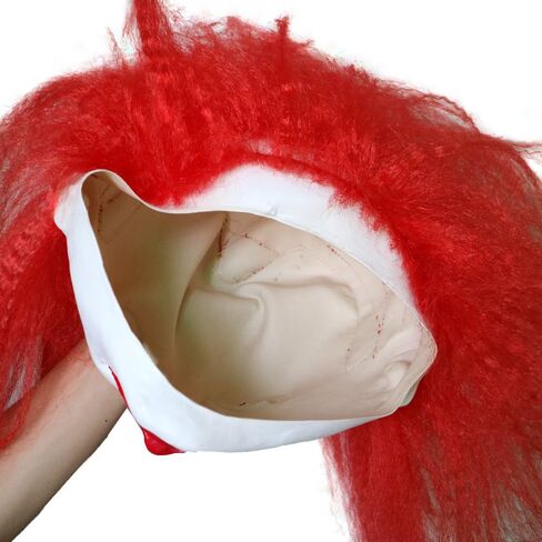 قناع الجوكر للهالوين، قناع المهرج الشرير، هو قناع مضحك قاتل رعب مخيف، قناع شيطان شرير (شعر مستعار أحمر كثيف) in Kuwait