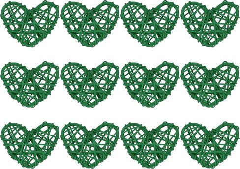 MECCANIXITY 20Pcs Heart Shaped Rattan Ball Vase Filler Natural Rattan for Valentine's Day Decoration Wedding Home Decoration Black 2.36 in in Saudi Arabia