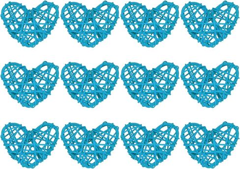 MECCANIXITY 20Pcs Heart Shaped Rattan Ball Vase Filler Natural Rattan for Valentine's Day Decoration Wedding Home Decoration Black 2.36 in in Saudi Arabia