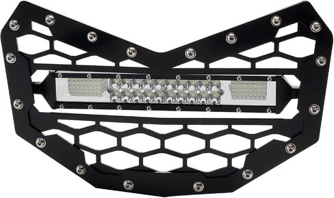 Front Grille Grill with 8" LED Back Light Light Bar Fit for Can Am Maverick X3 2017 2018 2019 2020 2021 2022 2023 2024 in Saudi Arabia