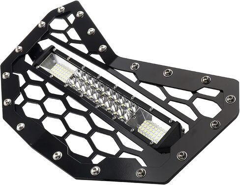 Front Grille Grill with 8" LED Back Light Light Bar Fit for Can Am Maverick X3 2017 2018 2019 2020 2021 2022 2023 2024 in Saudi Arabia