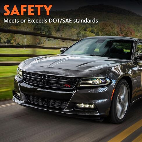 For Dodge Charger Headlights Assembly 2015 2016 2017 2018 2019 2020 2021 Halogen Model Headlamp with LED DRL & Turn Signal Lights Left Driver & Right Passenger Side 68214399AC 68214398AC in Saudi Arabia
