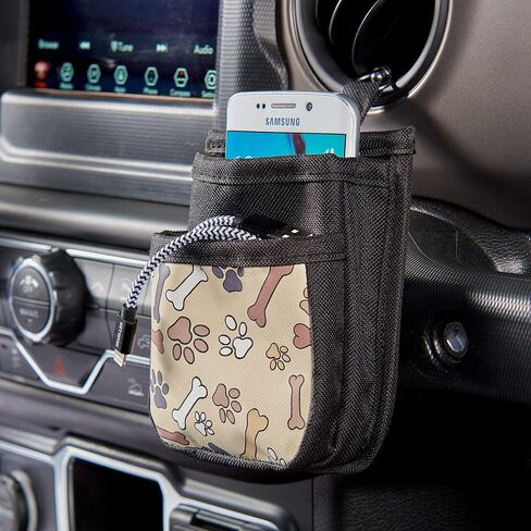 High Road Air Vent Mount Car Cell Phone Holder with Soft Lined Back Pocket and Front Mesh Storage Pocket in Kuwait