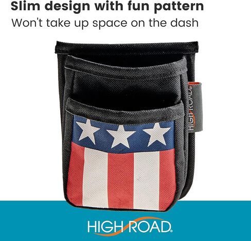 High Road Air Vent Mount Car Cell Phone Holder with Soft Lined Back Pocket and Front Mesh Storage Pocket in Kuwait