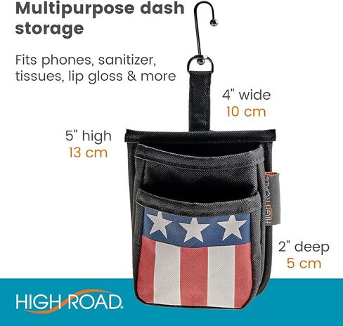 High Road Air Vent Mount Car Cell Phone Holder with Soft Lined Back Pocket and Front Mesh Storage Pocket in Kuwait