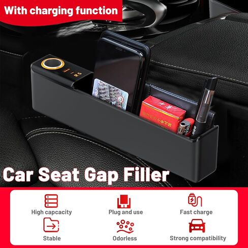 Car Seat Gap Filler Organizer, 75W Charging, Storage Box, 2 Pack (Large) in Saudi Arabia