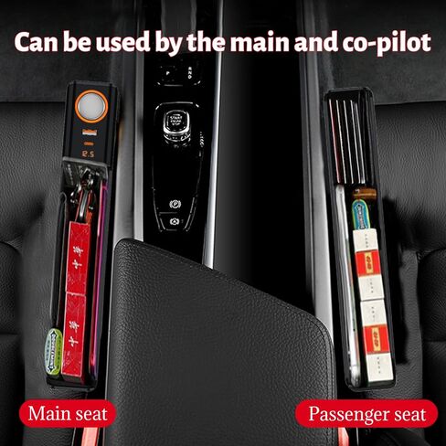 Car Seat Gap Filler Organizer, 75W Charging, Storage Box, 2 Pack (Large) in Saudi Arabia