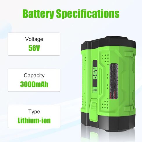 بطارية بديلة 3.0 أمبير في الساعة لبطارية ليثيوم أيون 56 فولت من EGO متوافقة مع أدوات الطاقة اللاسلكية EGO Bettery 56 فولت BA2800 BA4200 BA4200T BA1400 BA1400T BA2240 BA1120 منشار جزازة العشب in Kuwait