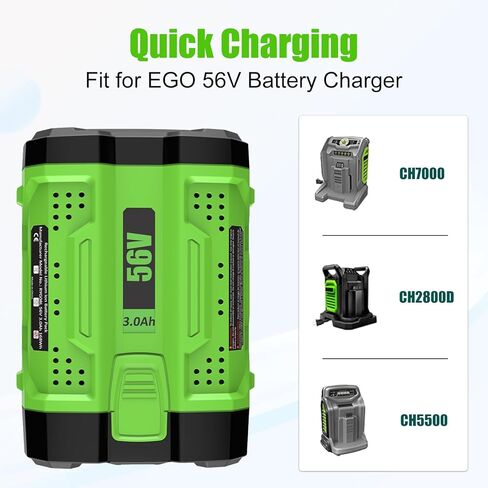 بطارية بديلة 3.0 أمبير في الساعة لبطارية ليثيوم أيون 56 فولت من EGO متوافقة مع أدوات الطاقة اللاسلكية EGO Bettery 56 فولت BA2800 BA4200 BA4200T BA1400 BA1400T BA2240 BA1120 منشار جزازة العشب in Kuwait