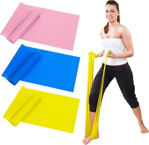 أربطة مقاومة للتمارين الرياضية، العلاج الطبيعي، التمدد، التعافي، البيلاتيس، إعادة التأهيل واليوجا، أربطة تمارين من السيليكون مقاومة بقوة مختلفة لتدريبات الجسم بالكامل in Kuwait