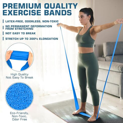 أربطة مقاومة للتمارين الرياضية، العلاج الطبيعي، التمدد، التعافي، البيلاتيس، إعادة التأهيل واليوجا، أربطة تمارين من السيليكون مقاومة بقوة مختلفة لتدريبات الجسم بالكامل in Kuwait