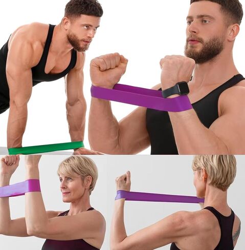 Resistance Bands Set, Exercise Bands with Non-Slip Design for HIPS & Glutes, Workout Bands for Women/Men,Booty Bands for Home Fitness, Yoga, Pilates - 3 Levels. in Saudi Arabia
