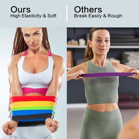 Resistance Bands Set, Exercise Bands with Non-Slip Design for HIPS & Glutes, Workout Bands for Women/Men,Booty Bands for Home Fitness, Yoga, Pilates - 3 Levels. in Saudi Arabia
