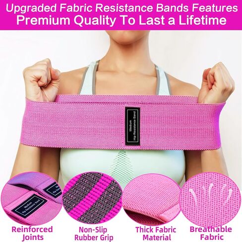 Resistance Bands Set, Exercise Bands with Non-Slip Design for HIPS & Glutes, Workout Bands for Women/Men,Booty Bands for Home Fitness, Yoga, Pilates - 3 Levels. in Saudi Arabia