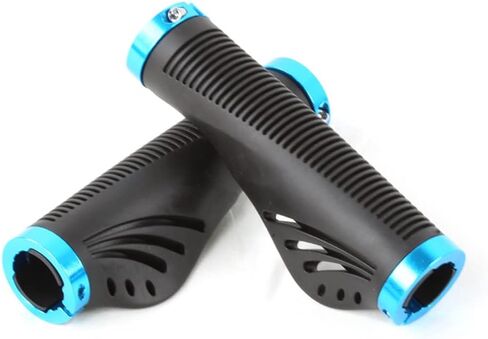 مقابض مقود الدراجة الجبلية، مقابض دراجة ذات تصميم مريح، توسع قبضة مقود الدراجة المطاطية مع مقابض قفل من الألومنيوم للطرق الجبلية MTB BMX (أزرق) in Kuwait