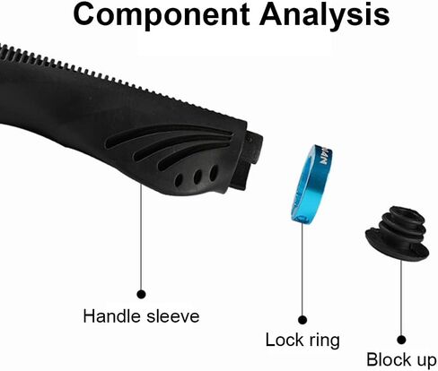 مقابض مقود الدراجة الجبلية، مقابض دراجة ذات تصميم مريح، توسع قبضة مقود الدراجة المطاطية مع مقابض قفل من الألومنيوم للطرق الجبلية MTB BMX (أزرق) in Kuwait