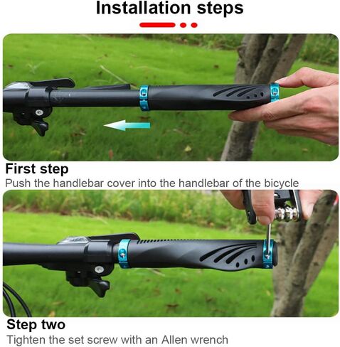 مقابض مقود الدراجة الجبلية، مقابض دراجة ذات تصميم مريح، توسع قبضة مقود الدراجة المطاطية مع مقابض قفل من الألومنيوم للطرق الجبلية MTB BMX (أزرق) in Kuwait