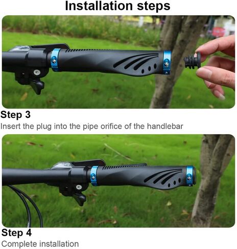 مقابض مقود الدراجة الجبلية، مقابض دراجة ذات تصميم مريح، توسع قبضة مقود الدراجة المطاطية مع مقابض قفل من الألومنيوم للطرق الجبلية MTB BMX (أزرق) in Kuwait