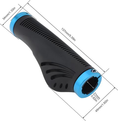 مقابض مقود الدراجة الجبلية، مقابض دراجة ذات تصميم مريح، توسع قبضة مقود الدراجة المطاطية مع مقابض قفل من الألومنيوم للطرق الجبلية MTB BMX (أزرق) in Kuwait