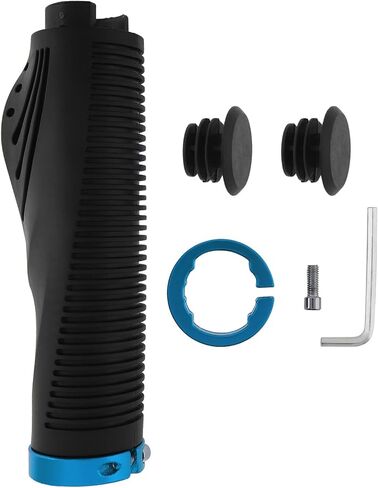 مقابض مقود الدراجة الجبلية، مقابض دراجة ذات تصميم مريح، توسع قبضة مقود الدراجة المطاطية مع مقابض قفل من الألومنيوم للطرق الجبلية MTB BMX (أزرق) in Kuwait