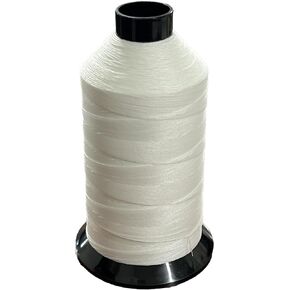 Outdoor Pro #92 Bonded Polyester UV Resistant Heavy Duty Upholstery Thread - Extra Strong Thread for All Sewing Machines Home and Commercial/Industrial (White, 8 oz Spool)