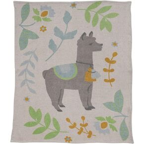 Creative Co-Op Recycled Cotton Blend Baby Blanket with Jaguars