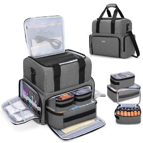 BAFASO Large Tattoo Case with 3 Inner Removable Pouches, Tattoo Travel Case for Large Tattoo Stencil Printer and Tattoo Supplies (Bag Only), Black (Patented)