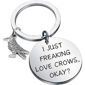 MAOFAED Crow Gift Crow Jewelry Crow Lover Gift Raven Bird Lover Gift I Just Freaking Love Crows Okay