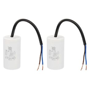 PATIKIL CBB60 55uf Running Capacitor,2Pcs AC 450V 2 Wires 50/60Hz Cylinder 105x48mm for Water Pumps, Washing Machines Motor Start