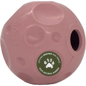 لعبة تنشيط وإحضار الكلاب 2 في 1 من HEVEA - كرة علاج الكلاب من المطاط الطبيعي - لعبة كرة دوارة نشطة للكلاب لتخفيف التهاب اللثة (وردة قديمة) in Kuwait