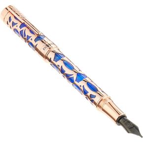Conklin Endura Deco Crest Fountain Pen Blue - Stub Nib - A Luxury Pen for Journaling, Autographs, and Memorable Gifts on Any Occasion