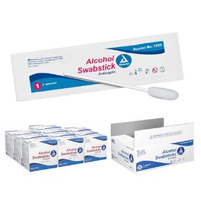Dynarex Alcohol Swabsticks, Medical-Grade and Sanitizing, Saturated with 70% Isopropyl Alcohol, 3.5 Inches, 1 Swabstick per Packet, Case of 500 Packets