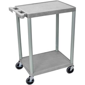 Luxor Multipurpose 2 Shelf Cart - Gray