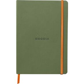 RHODIA 117440C - دفتر ملاحظات ناعم - A5 - نقطة منقط - 160 صفحة - ورق كليرفونتين عاجي 90 جم/م - إشارة مرجعية، إغلاق مرن - غطاء جلد صناعي - مجموعة Rhodiarama