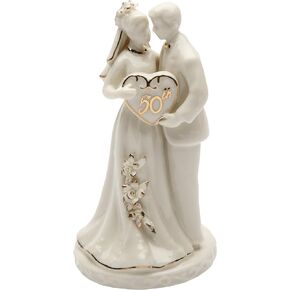 30715 Small Fine Porcelian 50th Anniversary Couple Figurine, 4-3/4"H, Ivory