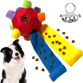 COCO's HOUSE Snuffle Ball, Dog Toys to Relieve Boredom, Treat Ball for Slow Feeding, Food Training and Stimulating Cloth Strip with Hidden Food Dog Puzzle Toys for Medium Small Dogs
