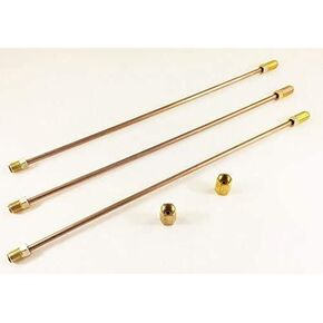 The Stop Shop 1/4 Inch Copper Nickel Brake Lines 8 Inches Long with Inverted Double Flares and Standard 1/4" Tube Nuts (7/16-24) Pack of 3