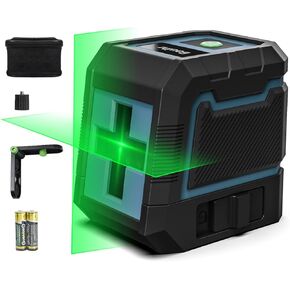 مستوى الليزر ذاتي التسوية من باويهر، مستوى ليزر أخضر متقاطع بطول 100 قدم مع تعديل السطوع، وضع التسوية الذاتية اليدوية IP54 مقاوم للماء والبطارية متضمنة in Kuwait
