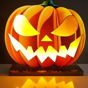 Indoor Halloween Decorations Pumpkin Light Up Tabletop Decor for Home
