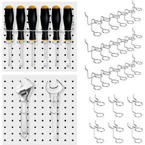9 Pieces Pegboard Screwdriver Holder Rack Pegboard Pliers Wrench Holder Pegboard Tool Holder Organizer Multi-Ring Peg Board Tool Utility Hooks Organizer Accessories for Hanging