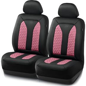 Skechers Memory Foam™ Car Seat Cover Full Sets, Hexcomb Breathable Thick Seat Covers, Airbag Compatible, Automotive Comfort & Protection for Most Cars,Van,Trucks, SUVs (Green,Full Set)